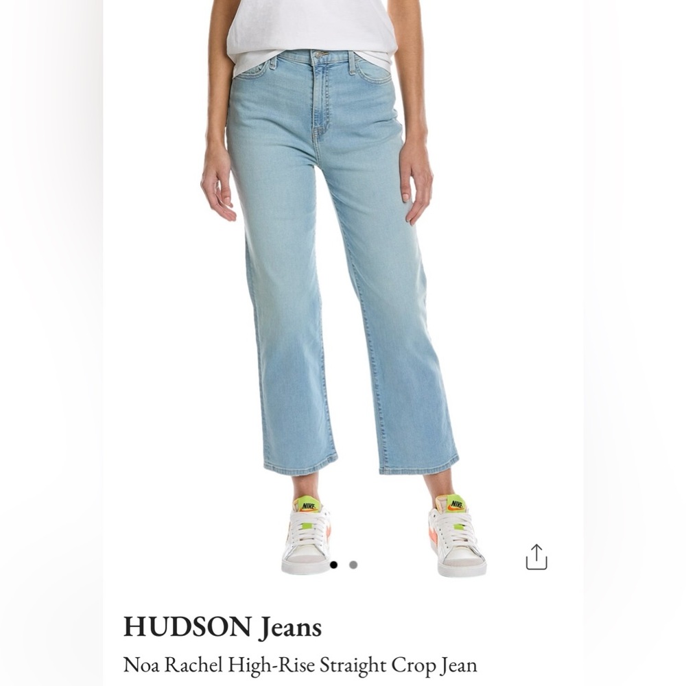 Hudson Jeans Noa Rachel High Rise Straight Crop Jean Size 28